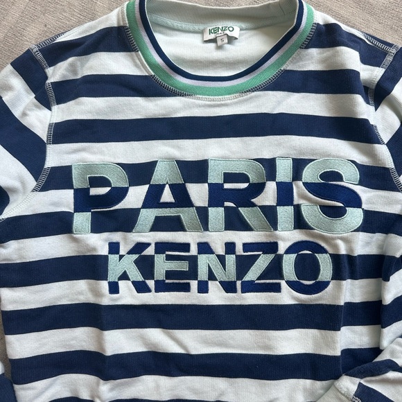 Kenzo Navy and White Striped Sweatshirt - Picture 3 of 5